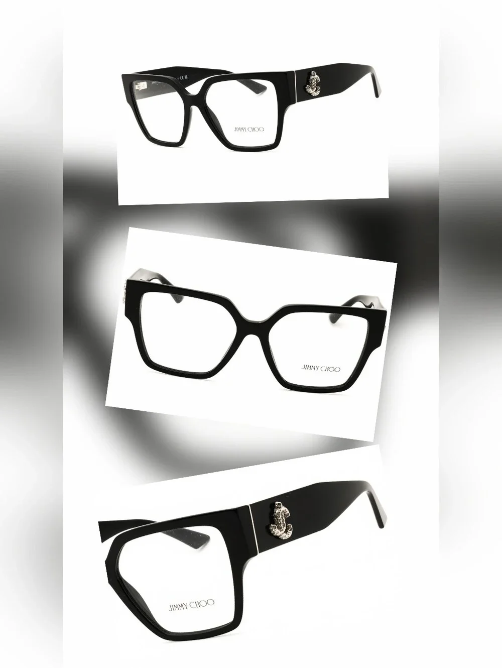 Jimmy Choo 0JC3032B, BLACK/Clear Lens, Woman's Eyewear Frame, Size55X16X140